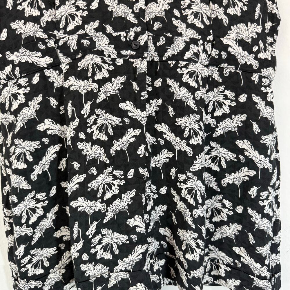 Rag & Bone Surplus Floral Romper Black White Shorts Pockets Size 6 - Picture 7 of 14
